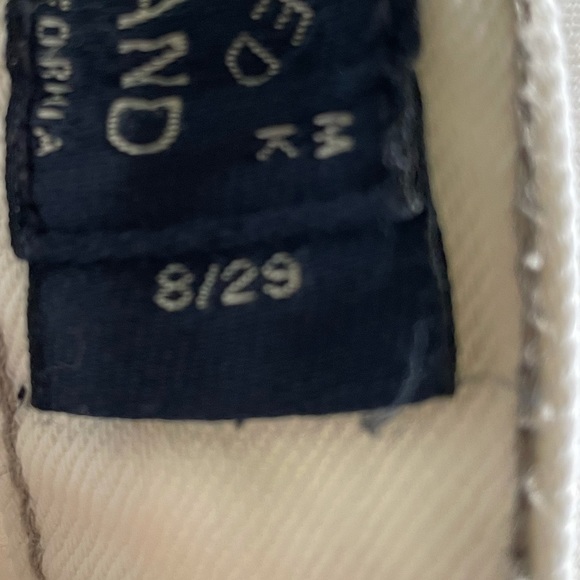 Lucky brand white denim cotton blend raw hem distressed jean skirt size 8 / 29 - Picture 12 of 12